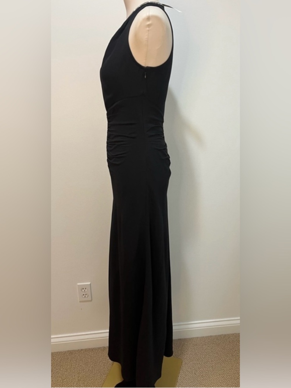 J.Crew Collection Full-length embellished ruched dress in black - Picture 7 of 9